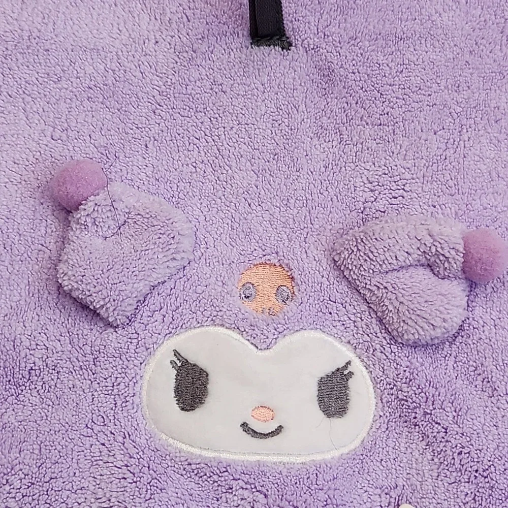 New MINISO x Sanrio Kuromi Round Plush Hand Towel Washcloth Purple Halloween